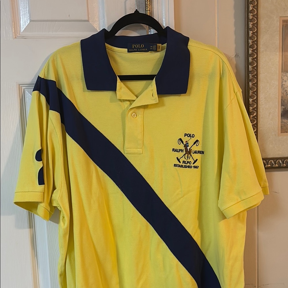 Ralph Lauren Yellow and Blue Polo Shirt Performance Style